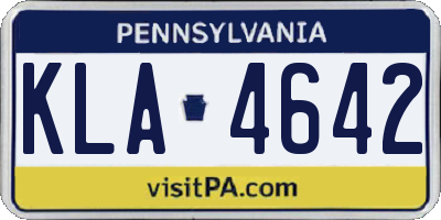 PA license plate KLA4642