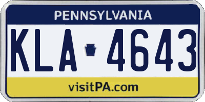 PA license plate KLA4643
