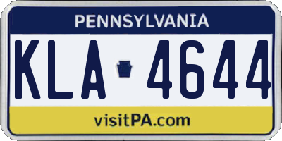 PA license plate KLA4644
