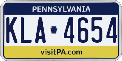 PA license plate KLA4654
