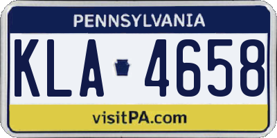 PA license plate KLA4658
