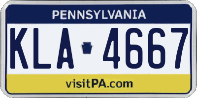 PA license plate KLA4667