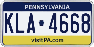 PA license plate KLA4668