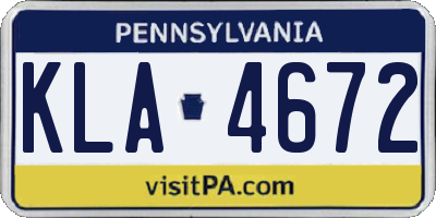PA license plate KLA4672