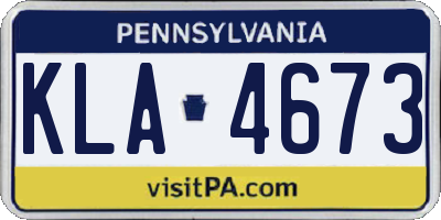 PA license plate KLA4673