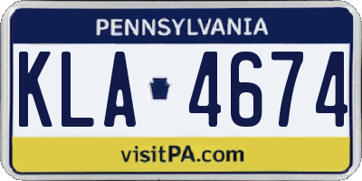 PA license plate KLA4674