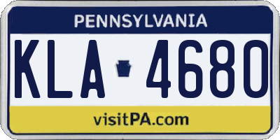 PA license plate KLA4680