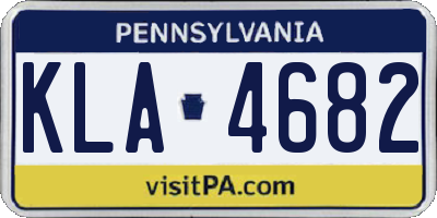 PA license plate KLA4682