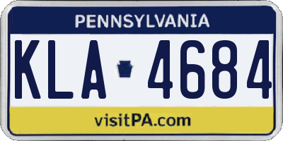 PA license plate KLA4684