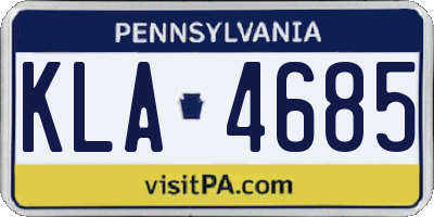 PA license plate KLA4685