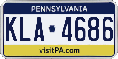 PA license plate KLA4686