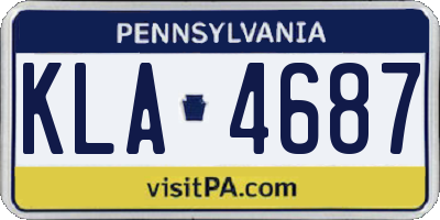 PA license plate KLA4687