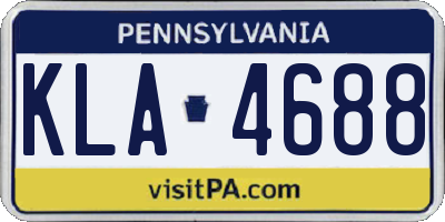 PA license plate KLA4688