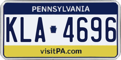 PA license plate KLA4696