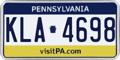 PA license plate KLA4698