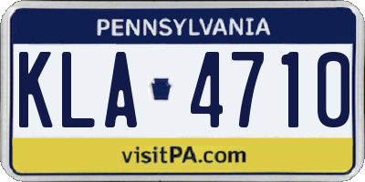 PA license plate KLA4710