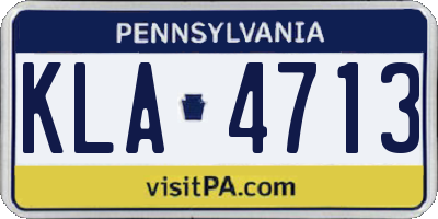 PA license plate KLA4713