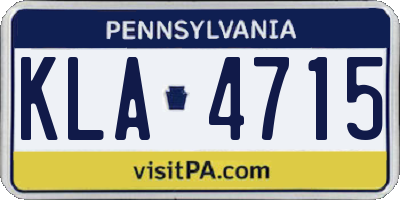 PA license plate KLA4715