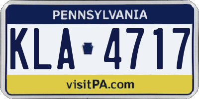 PA license plate KLA4717