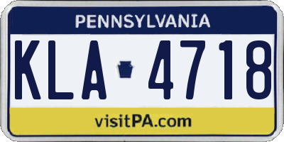 PA license plate KLA4718