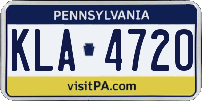 PA license plate KLA4720