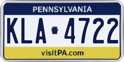 PA license plate KLA4722