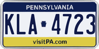 PA license plate KLA4723