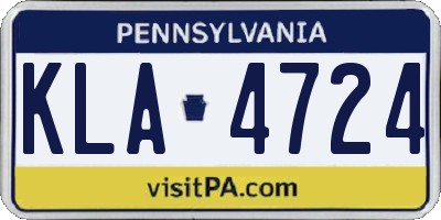 PA license plate KLA4724