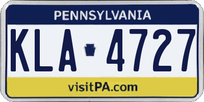 PA license plate KLA4727