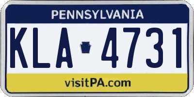 PA license plate KLA4731