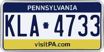 PA license plate KLA4733