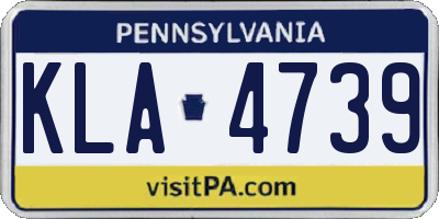 PA license plate KLA4739
