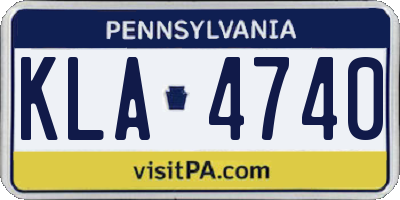 PA license plate KLA4740