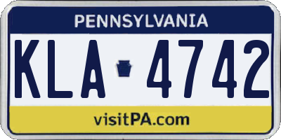 PA license plate KLA4742