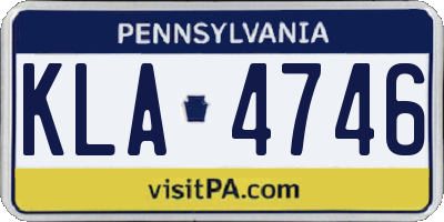 PA license plate KLA4746