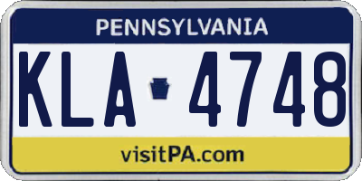 PA license plate KLA4748