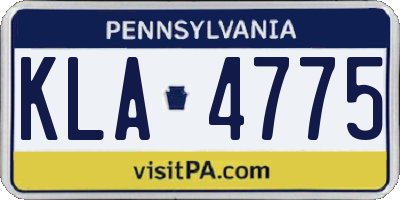 PA license plate KLA4775