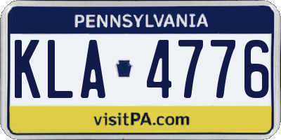PA license plate KLA4776