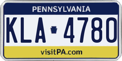 PA license plate KLA4780