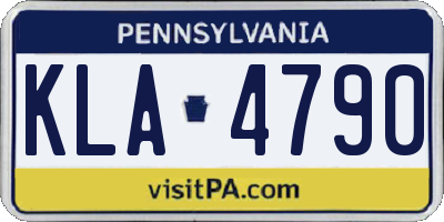 PA license plate KLA4790