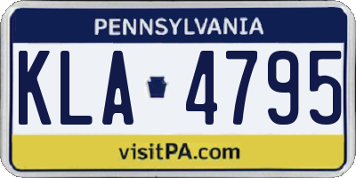 PA license plate KLA4795