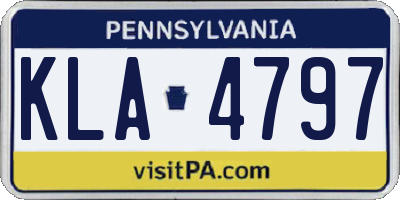 PA license plate KLA4797