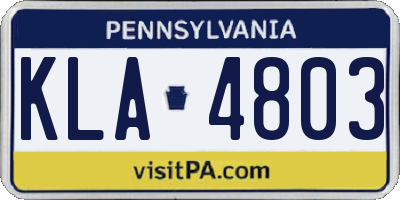 PA license plate KLA4803