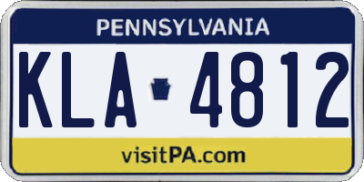 PA license plate KLA4812