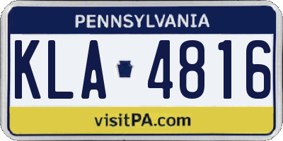 PA license plate KLA4816
