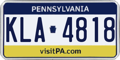 PA license plate KLA4818