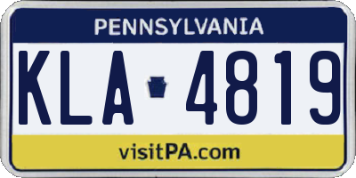 PA license plate KLA4819