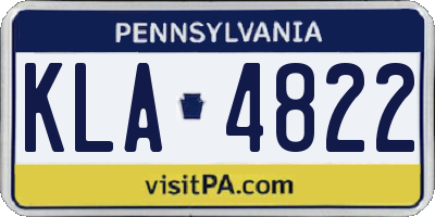 PA license plate KLA4822