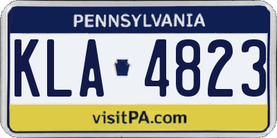 PA license plate KLA4823