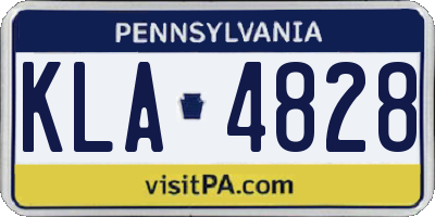 PA license plate KLA4828